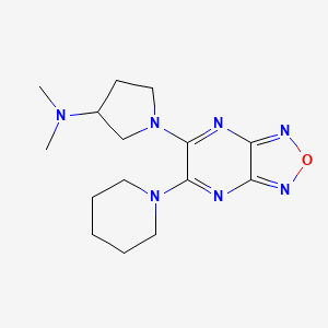 molecular formula C15H23N7O B3799993 N,N-dimethyl-1-(6-piperidin-1-yl-[1,2,5]oxadiazolo[3,4-b]pyrazin-5-yl)pyrrolidin-3-amine 