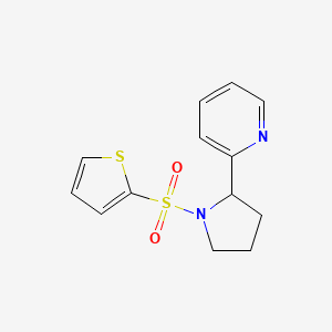 molecular formula C13H14N2O2S2 B3800005 2-[1-(2-thienylsulfonyl)-2-pyrrolidinyl]pyridine 