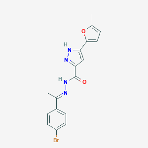 molecular formula C17H15BrN4O2 B380004 N'-(1-(4-Bromophenyl)ethylidene)-5-(5-methylfuran-2-yl)-1H-pyrazole-3-carbohydrazide 