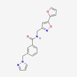 molecular formula C19H16N4O3 B3800041 N-{[5-(2-furyl)isoxazol-3-yl]methyl}-3-(1H-pyrazol-1-ylmethyl)benzamide 