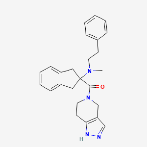 [2-[Methyl(2-phenylethyl)amino]-1,3-dihydroinden-2-yl]-(1,4,6,7-tetrahydropyrazolo[4,3-c]pyridin-5-yl)methanone