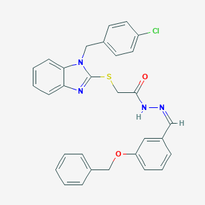 N'-[3-(benzyloxy)benzylidene]-2-{[1-(4-chlorobenzyl)-1H-benzimidazol-2-yl]sulfanyl}acetohydrazide