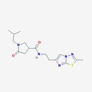 molecular formula C16H23N5O2S B3800076 1-isobutyl-N-[2-(2-methylimidazo[2,1-b][1,3,4]thiadiazol-6-yl)ethyl]-5-oxopyrrolidine-3-carboxamide 