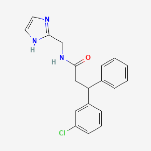 3-(3-chlorophenyl)-N-(1H-imidazol-2-ylmethyl)-3-phenylpropanamide