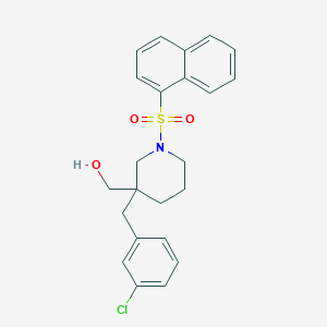 molecular formula C23H24ClNO3S B3800093 [3-(3-chlorobenzyl)-1-(1-naphthylsulfonyl)-3-piperidinyl]methanol 