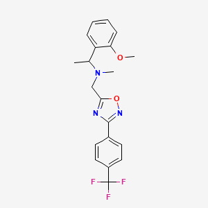 molecular formula C20H20F3N3O2 B3800097 1-(2-methoxyphenyl)-N-methyl-N-({3-[4-(trifluoromethyl)phenyl]-1,2,4-oxadiazol-5-yl}methyl)ethanamine 