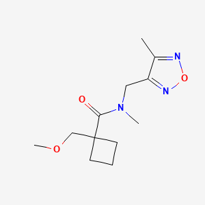 molecular formula C12H19N3O3 B3800103 1-(methoxymethyl)-N-methyl-N-[(4-methyl-1,2,5-oxadiazol-3-yl)methyl]cyclobutanecarboxamide 