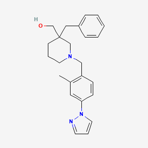 molecular formula C24H29N3O B3800153 {3-benzyl-1-[2-methyl-4-(1H-pyrazol-1-yl)benzyl]-3-piperidinyl}methanol 