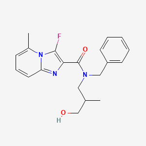 molecular formula C20H22FN3O2 B3800163 N-benzyl-3-fluoro-N-(3-hydroxy-2-methylpropyl)-5-methylimidazo[1,2-a]pyridine-2-carboxamide 