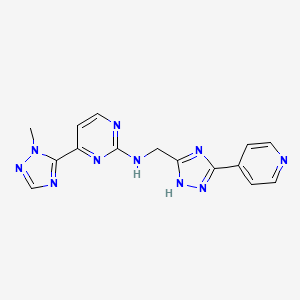 4-(1-methyl-1H-1,2,4-triazol-5-yl)-N-[(3-pyridin-4-yl-1H-1,2,4-triazol-5-yl)methyl]pyrimidin-2-amine