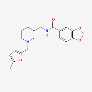 molecular formula C20H24N2O4 B3800172 N-({1-[(5-methyl-2-furyl)methyl]-3-piperidinyl}methyl)-1,3-benzodioxole-5-carboxamide 