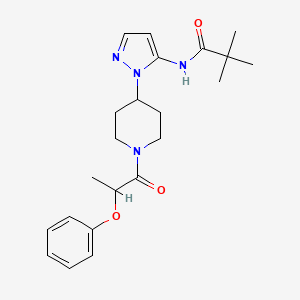 2,2-dimethyl-N-{1-[1-(2-phenoxypropanoyl)-4-piperidinyl]-1H-pyrazol-5-yl}propanamide