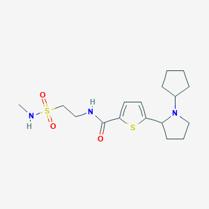 molecular formula C17H27N3O3S2 B3800179 5-(1-cyclopentylpyrrolidin-2-yl)-N-[2-(methylsulfamoyl)ethyl]thiophene-2-carboxamide 