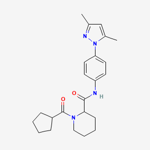 1-(cyclopentylcarbonyl)-N-[4-(3,5-dimethyl-1H-pyrazol-1-yl)phenyl]-2-piperidinecarboxamide