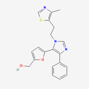 molecular formula C20H19N3O2S B3800219 (5-{1-[2-(4-methyl-1,3-thiazol-5-yl)ethyl]-4-phenyl-1H-imidazol-5-yl}-2-furyl)methanol 