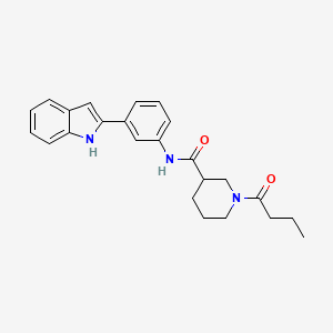 1-butyryl-N-[3-(1H-indol-2-yl)phenyl]-3-piperidinecarboxamide