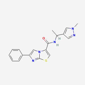 N-[1-(1-methyl-1H-pyrazol-4-yl)ethyl]-6-phenylimidazo[2,1-b][1,3]thiazole-3-carboxamide