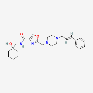 N-[(1-hydroxycyclohexyl)methyl]-2-({4-[(2E)-3-phenyl-2-propen-1-yl]-1-piperazinyl}methyl)-1,3-oxazole-4-carboxamide