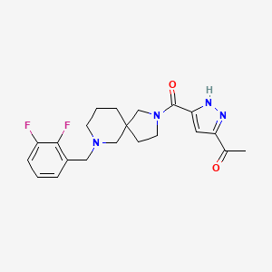 1-[5-[9-[(2,3-difluorophenyl)methyl]-2,9-diazaspiro[4.5]decane-2-carbonyl]-1H-pyrazol-3-yl]ethanone