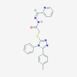 2-{[5-(4-methylphenyl)-4-phenyl-4H-1,2,4-triazol-3-yl]sulfanyl}-N'-(2-pyridinylmethylene)acetohydrazide