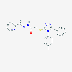 2-[[4-(4-methylphenyl)-5-phenyl-1,2,4-triazol-3-yl]sulfanyl]-N-[(E)-pyridin-2-ylmethylideneamino]acetamide