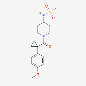 molecular formula C17H24N2O4S B3800291 N-(1-{[1-(4-methoxyphenyl)cyclopropyl]carbonyl}-4-piperidinyl)methanesulfonamide 