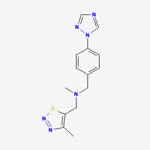 N-methyl-1-(4-methyl-1,2,3-thiadiazol-5-yl)-N-[4-(1H-1,2,4-triazol-1-yl)benzyl]methanamine