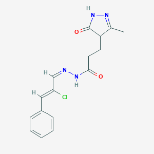 N'-(2-chloro-3-phenyl-2-propenylidene)-3-(3-methyl-5-oxo-4,5-dihydro-1H-pyrazol-4-yl)propanohydrazide