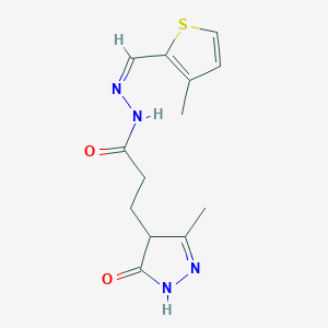 3-(3-methyl-5-oxo-4,5-dihydro-1H-pyrazol-4-yl)-N'-[(3-methyl-2-thienyl)methylene]propanohydrazide
