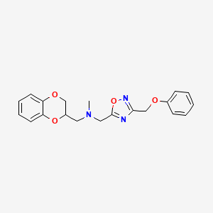 1-(2,3-dihydro-1,4-benzodioxin-3-yl)-N-methyl-N-[[3-(phenoxymethyl)-1,2,4-oxadiazol-5-yl]methyl]methanamine