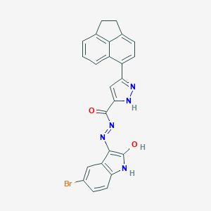 N'-[(3E)-5-Bromo-2-oxo-1,2-dihydro-3H-indol-3-ylidene]-3-(1,2-dihydro-5-acenaphthylenyl)-1H-pyrazole-5-carbohydrazide