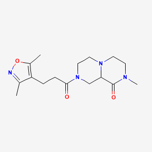 molecular formula C16H24N4O3 B3800350 8-[3-(3,5-dimethylisoxazol-4-yl)propanoyl]-2-methylhexahydro-2H-pyrazino[1,2-a]pyrazin-1(6H)-one 