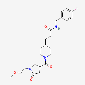 N-[(4-fluorophenyl)methyl]-3-[1-[1-(2-methoxyethyl)-5-oxopyrrolidine-3-carbonyl]piperidin-4-yl]propanamide