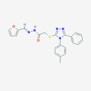 N-[(E)-furan-2-ylmethylideneamino]-2-[[4-(4-methylphenyl)-5-phenyl-1,2,4-triazol-3-yl]sulfanyl]acetamide