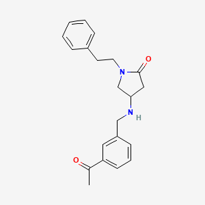 molecular formula C21H24N2O2 B3800399 4-[(3-Acetylphenyl)methylamino]-1-(2-phenylethyl)pyrrolidin-2-one 