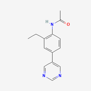 molecular formula C14H15N3O B3800408 N-(2-ethyl-4-pyrimidin-5-ylphenyl)acetamide 