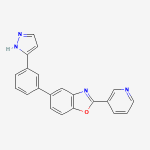 molecular formula C21H14N4O B3800414 5-[3-(1H-pyrazol-3-yl)phenyl]-2-(3-pyridinyl)-1,3-benzoxazole 