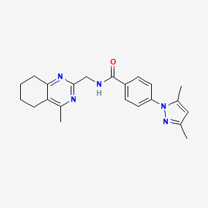 4-(3,5-dimethyl-1H-pyrazol-1-yl)-N-[(4-methyl-5,6,7,8-tetrahydroquinazolin-2-yl)methyl]benzamide