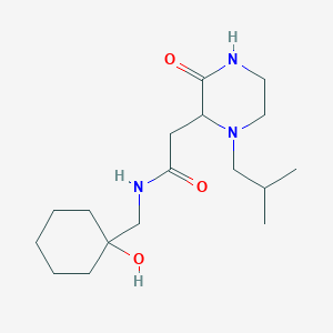 N-[(1-hydroxycyclohexyl)methyl]-2-[1-(2-methylpropyl)-3-oxopiperazin-2-yl]acetamide