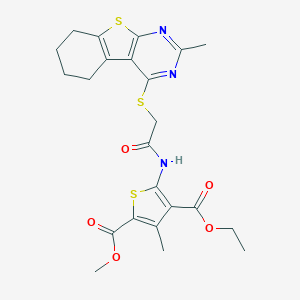 4-Ethyl 2-methyl 3-methyl-5-({[(2-methyl-5,6,7,8-tetrahydro[1]benzothieno[2,3-d]pyrimidin-4-yl)sulfanyl]acetyl}amino)-2,4-thiophenedicarboxylate