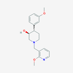 molecular formula C19H24N2O3 B3800452 (3S*,4S*)-4-(3-methoxyphenyl)-1-[(2-methoxypyridin-3-yl)methyl]piperidin-3-ol 