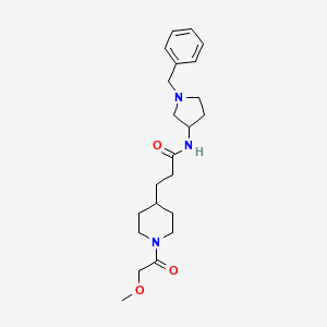 molecular formula C22H33N3O3 B3800453 N-(1-benzyl-3-pyrrolidinyl)-3-[1-(methoxyacetyl)-4-piperidinyl]propanamide 