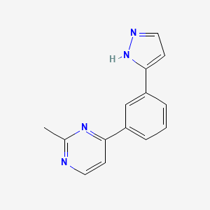 2-methyl-4-[3-(1H-pyrazol-5-yl)phenyl]pyrimidine