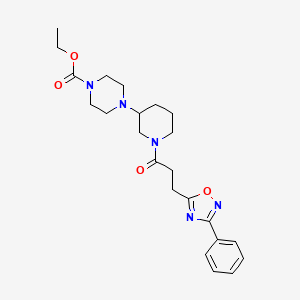 ethyl 4-{1-[3-(3-phenyl-1,2,4-oxadiazol-5-yl)propanoyl]-3-piperidinyl}-1-piperazinecarboxylate