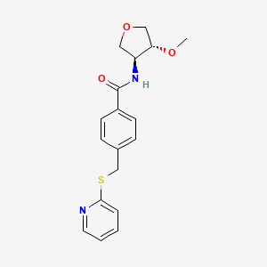 N-[(3S*,4R*)-4-methoxytetrahydrofuran-3-yl]-4-[(pyridin-2-ylthio)methyl]benzamide