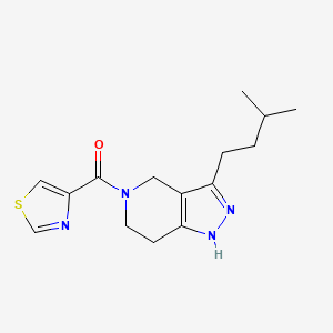 molecular formula C15H20N4OS B3800482 3-(3-methylbutyl)-5-(1,3-thiazol-4-ylcarbonyl)-4,5,6,7-tetrahydro-1H-pyrazolo[4,3-c]pyridine 