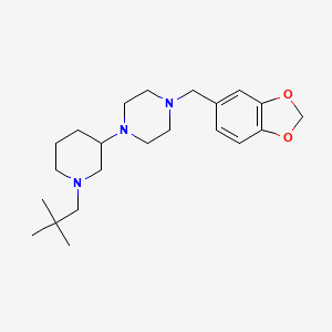 molecular formula C22H35N3O2 B3800490 1-(1,3-benzodioxol-5-ylmethyl)-4-[1-(2,2-dimethylpropyl)-3-piperidinyl]piperazine 