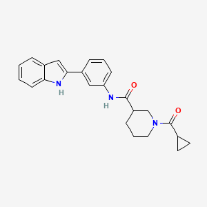 molecular formula C24H25N3O2 B3800492 1-(cyclopropylcarbonyl)-N-[3-(1H-indol-2-yl)phenyl]-3-piperidinecarboxamide 