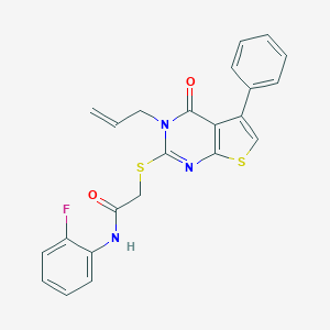 2-[(3-allyl-4-oxo-5-phenyl-3,4-dihydrothieno[2,3-d]pyrimidin-2-yl)sulfanyl]-N-(2-fluorophenyl)acetamide