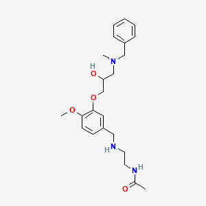 molecular formula C23H33N3O4 B3800507 N-[2-[[3-[3-[benzyl(methyl)amino]-2-hydroxypropoxy]-4-methoxyphenyl]methylamino]ethyl]acetamide 